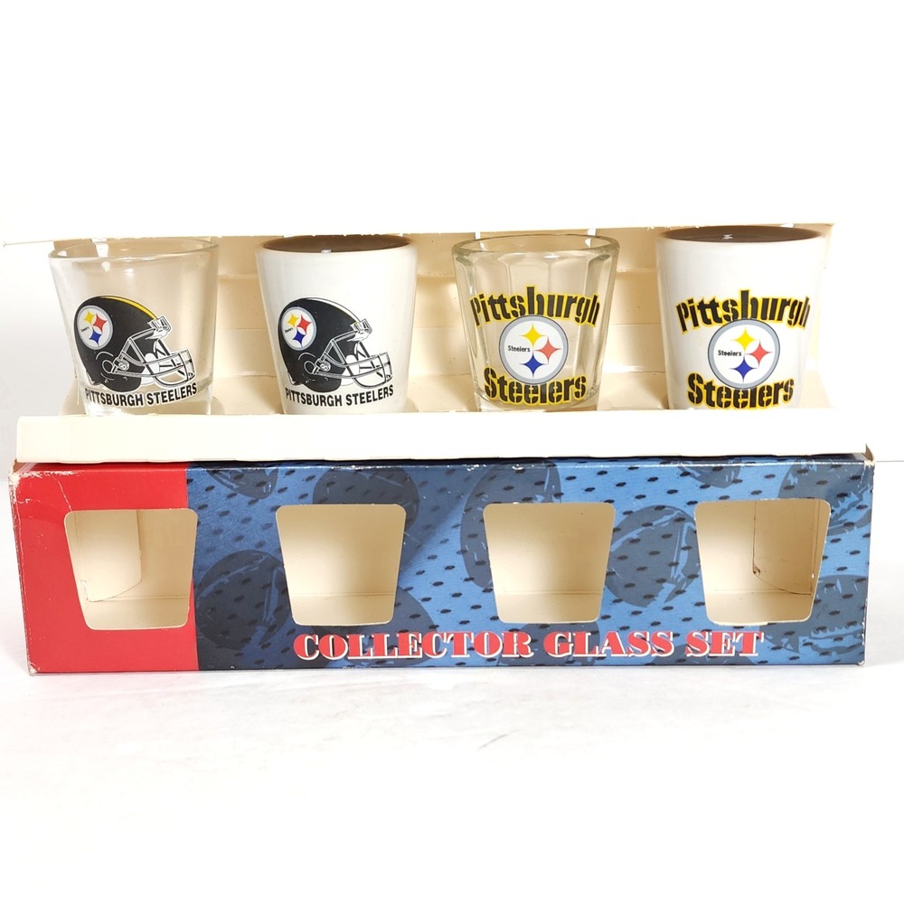 Hunter Pittsburgh Steelers 2oz Collector Shot Glasses Set Of 4 New Open Box